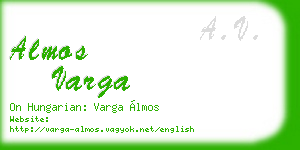 almos varga business card